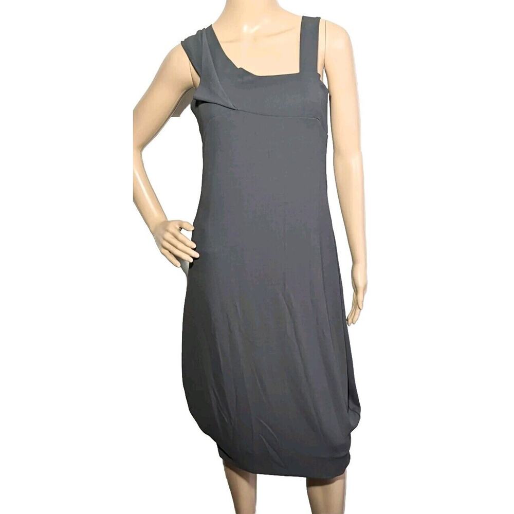 Sarah Pacini Square Neck Jumper Dress Size 2 Midi Length Gray